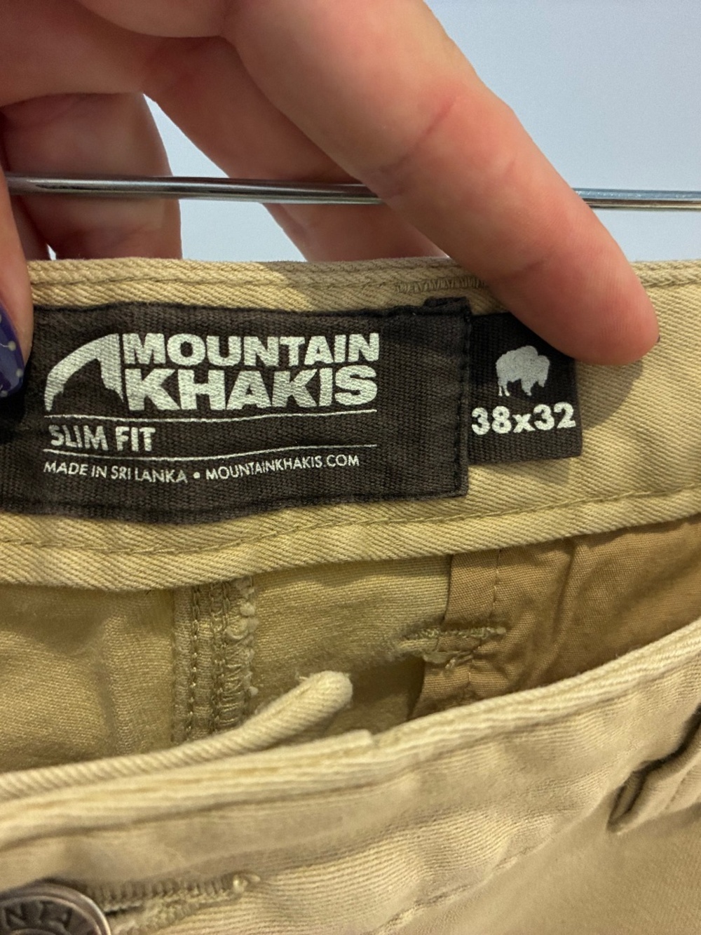 Mountain Khakis Men's Slim Fit Chino Pants Tan Khaki 38x32 Outdoor Casual
